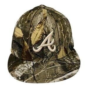 New Era 59FIFTY Atlanta Braves Camo Fitted Hat 7 3/4 Realtree MLB Cap